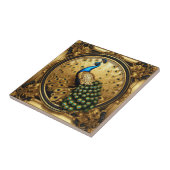 Pfauengold und schwarzer Zierrahmen Fliese (Seite)