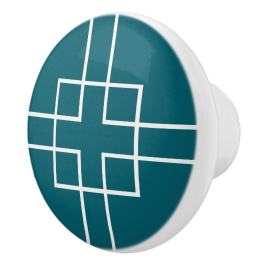 Pfauengrüne Kreuzung Keramikknauf (Rechts)