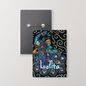 Pfauenhalle Pastel Bird Personalisiert Button (Vorderseite/Rückseite)