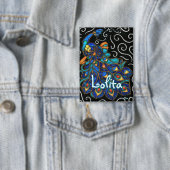 Pfauenhalle Pastel Bird Personalisiert Button (Insitu)