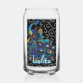 Pfauenhalle Pastel Bird Personalisiert Dosenglas (Rückseite)