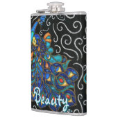 Pfauenhalle Pastel Bird Personalisiert Flachmann (Links)