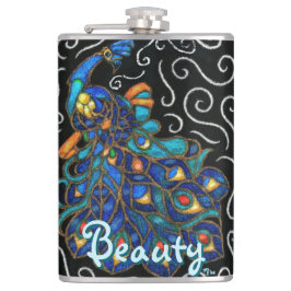 Pfauenhalle Pastel Bird Personalisiert Flachmann