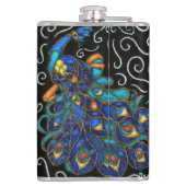 Pfauenhalle Pastel Bird Personalisiert Flachmann (Rückseite)