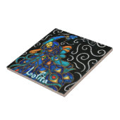 Pfauenhalle Pastel Bird Personalisiert Fliese (Seite)