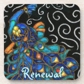 Pfauenhalle Pastel Bird Personalisiert Getränkeuntersetzer (Vorderseite)