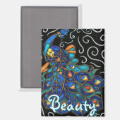 Pfauenhalle Pastel Bird Personalisiert Magnet (Vorderseite/Rückseite)