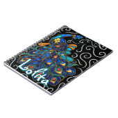 Pfauenhalle Pastel Bird Personalisiert Notizblock (Linke Seite)