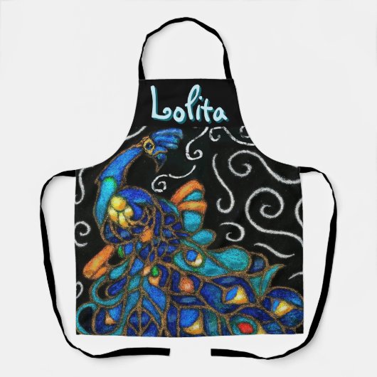 Pfauenhalle Pastel Bird Personalisiert Schürze (Vorderseite)