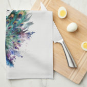 Pfauenhandtuch, PfauenFedern, Wildvögel Geschirrtuch (Viertel Falte)