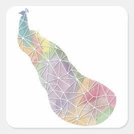 Pfauenhecker Quadratischer Aufkleber