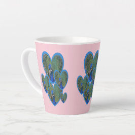 Pfauenherzen-Muster Kust. BC Pink Latte Tasse