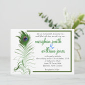 Pfauenhochzeit-12x18 Einladung (Stehend Vorderseite)