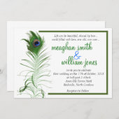 Pfauenhochzeit-12x18 Einladung (Vorne/Hinten)