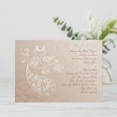 Pfauenhochzeit, Alpana-Stil Einladung (Stehend Vorderseite)