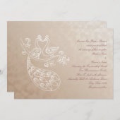 Pfauenhochzeit, Alpana-Stil Einladung (Vorne/Hinten)