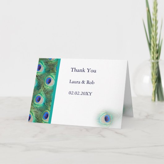 Pfauenhochzeit Danke (Vorderseite)