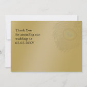 Pfauenhochzeit Danke Einladung (Rückseite)