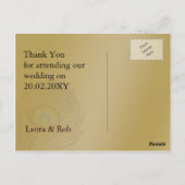 Pfauenhochzeit Danke Postkarte (Rückseite)