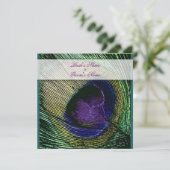 Pfauenhochzeit Einladung (Stehend Vorderseite)