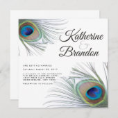 Pfauenhochzeit Einladung (Vorne/Hinten)