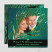 Pfauenhochzeit Foto Einladungen (Vorne/Hinten)