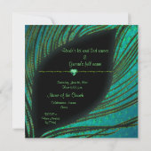 Pfauenhochzeit Foto Einladungen (Rückseite)