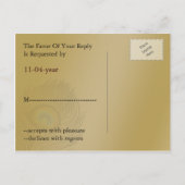 Pfauenhochzeit Rsvp Einladungspostkarte (Rückseite)