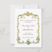 Pfauenhochzeit speichert das Datum der Einladung (Vorderseite)