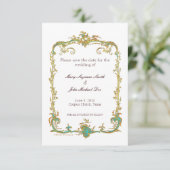 Pfauenhochzeit speichert das Datum der Einladung (Stehend Vorderseite)