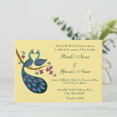 Pfauenhochzeit, Stroh Einladung (Stehend Vorderseite)