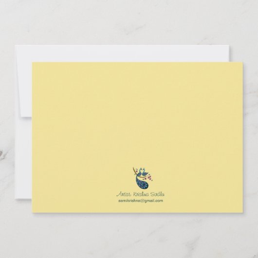 Pfauenhochzeit, Stroh Einladung (Rückseite)