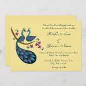 Pfauenhochzeit, Stroh Einladung (Vorne/Hinten)