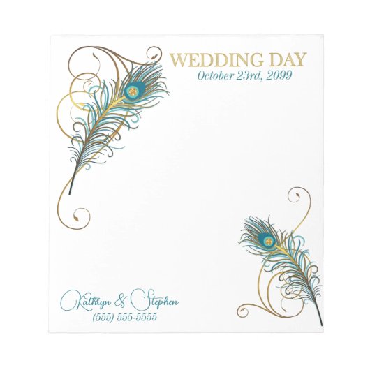 Pfauenhochzeiten - kundenspezifische Notizen für H Notizblock (Vorderseite)