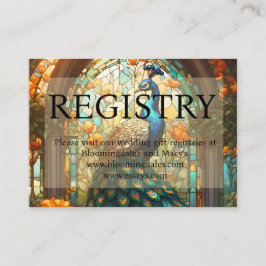 Pfauenhochzeitkarten Visitenkarte