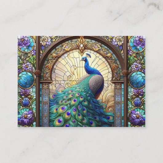 Pfauenhochzeitkarten Visitenkarte (Rückseite)