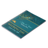 Pfauenhochzeitplaner für Briden mit Namen Notizblock (Linke Seite)