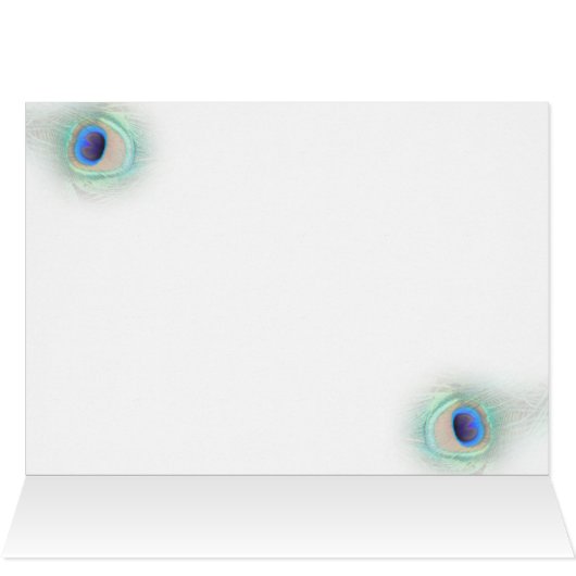 Pfauenhochzeitskarte (Innenansicht Horizontal (Oben))