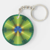 PfauenIllusion Akryllischer Schlüsselanhänger (Rückseite)