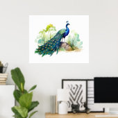 Pfauenillustration Poster (Heimbüro)