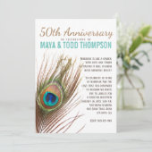 Pfauenjubiläum Einladung (Stehend Vorderseite)