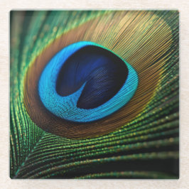 Pfauenjuwel Glasuntersetzer