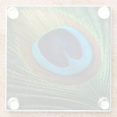 Pfauenjuwel Glasuntersetzer (Rückseite)