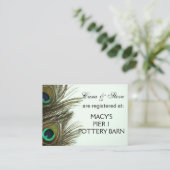 Pfauenkarte für Hochzeiten Begleitkarte (Stehend Vorderseite)