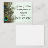 Pfauenkarte für Hochzeiten Begleitkarte (Vorne/Hinten)