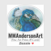 Pfauenkentext Aufkleber (Blatt)