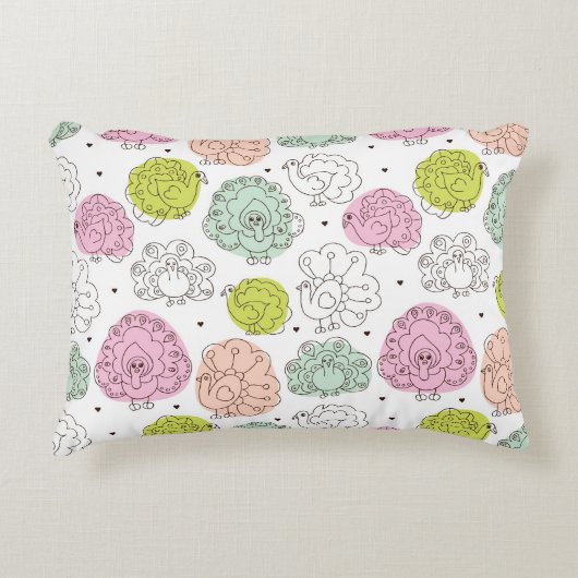 Pfauenklatsche Vintag Dekokissen (Vorderseite)