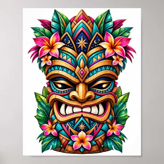 Pfauenkrone Tiki Poster (Vorne)