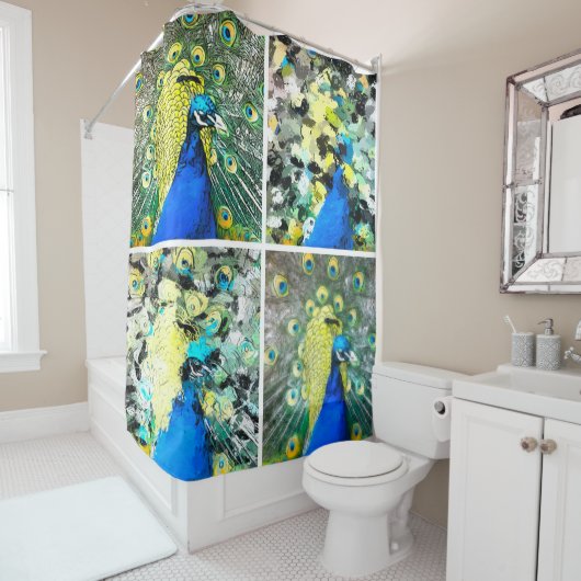 Pfauenkunst Duschvorhang (Beispiel)