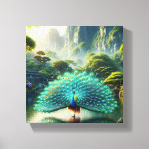 Pfauenkunst Leinwanddruck